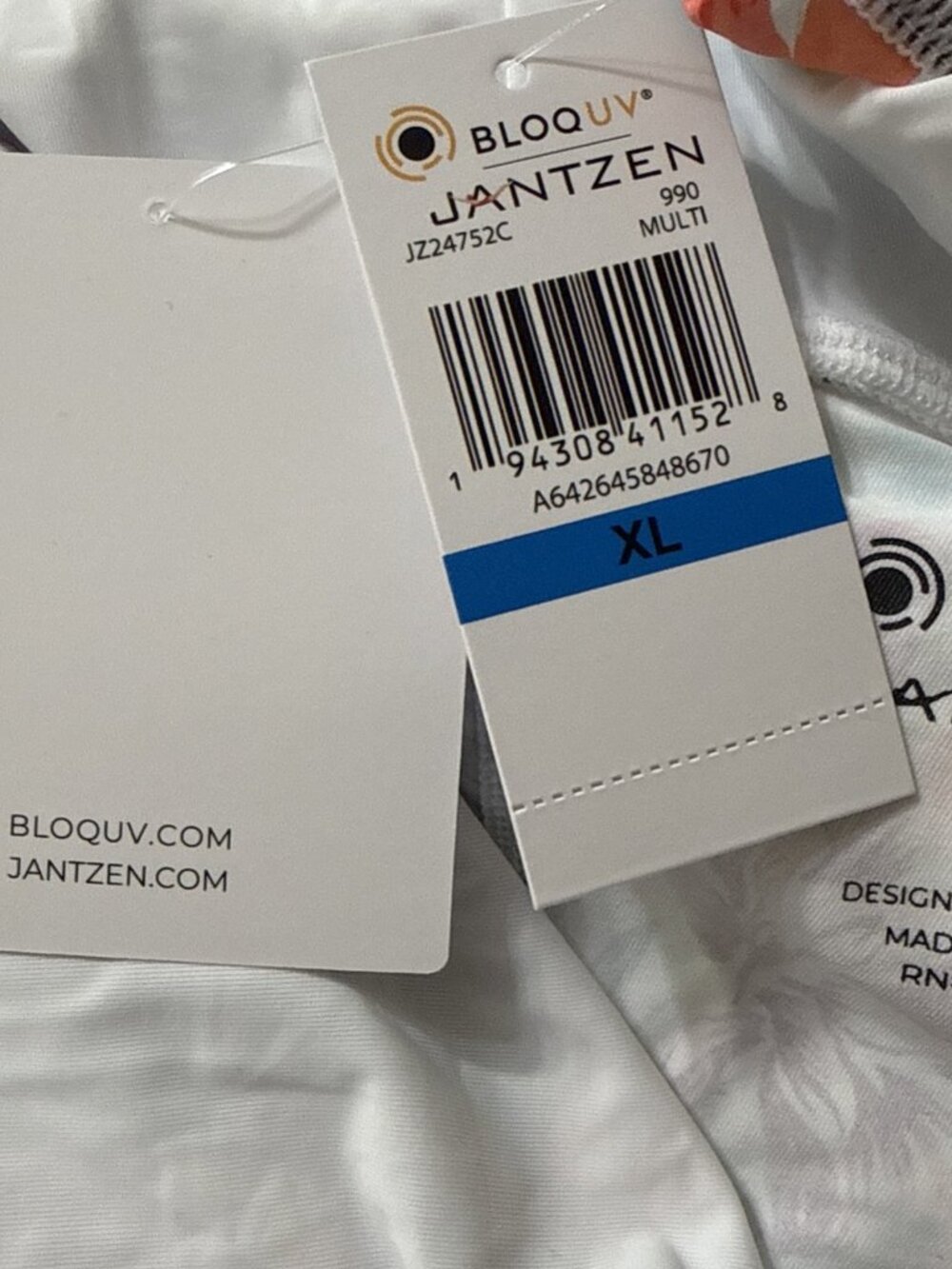 Jantzen Size XL Hooded Swimsuit Tunic Cover-Up Floral Tropical UPF 50 NWT Pocket - Picture 8 of 8